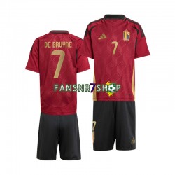 Belgien fußball trikot De Bruyne 7 Kinder Heim Euro 2024 Kurzarm