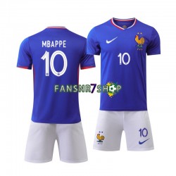 Frankreich fußball trikot Mbappé 10 Kinder Heim Euro 2024 Kurzarm
