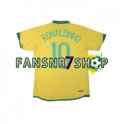 Brasilien fußball trikot RONALDINHO 10 Herren Heim Retro 2006 Kurzarm