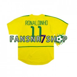 Brasilien fußball trikot RONALDINHO 11 2002 Herren Heim Retro Kurzarm