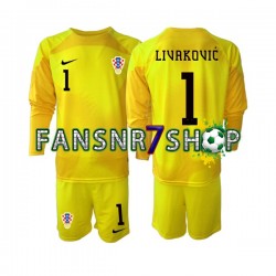 Kroatien fußball trikot WM 2022 Dominik Livakovic 1 Torhüter Kinder Heim Langarm