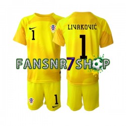 Kroatien fußball trikot WM 2022 Dominik Livakovic 1 Torhüter Kinder Heim Kurzarm