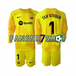 FC Barcelona fußball trikot Ter Stegen 1 Torhüter Kinder Viertes 2022-2023 Langarm