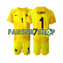 Frankreich fußball trikot WM 2022 Hugo Lloris 1 Torhüter Kinder Ausweich Kurzarm Frankreich fußball trikot WM 2022 Hugo Lloris 1 Torhüter Kinder Ausweich Kurzarm