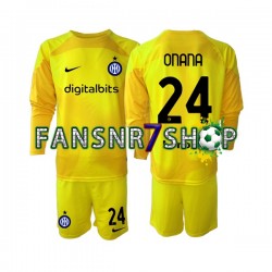 Inter Mailand fußball trikot Andre Onana 24 Torhüter Kinder Auswärts 2022-2023 Langarm Inter Mailand fußball trikot Andre Onana 24 Torhüter Kinder Auswärts 2022-2023 Langarm