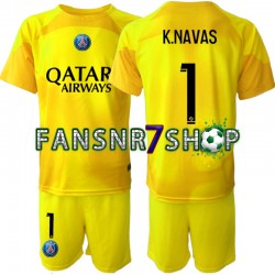 Paris Saint-Germain fußball trikot K.NAVAS 1 Torhüter Kinder Ausweich 2022-2023 Kurzarm