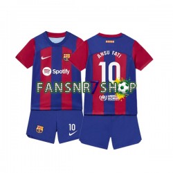 FC Barcelona fußball trikot Ansu Fati 10 Kinder Heim 2023-2024 Kurzarm
