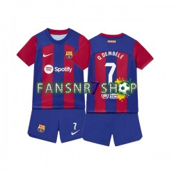 FC Barcelona fußball trikot Ousmane Dembele 7 Kinder Heim 2023-2024 Kurzarm
