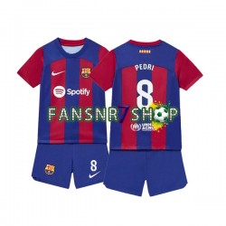 FC Barcelona fußball trikot Pedri 8 Kinder Heim 2023-2024 Kurzarm