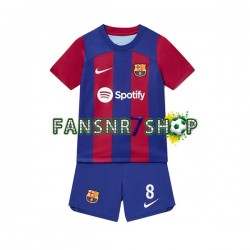 FC Barcelona fußball trikot Pedri 8 Kinder Heim 2023-2024 Kurzarm