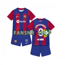 FC Barcelona fußball trikot Robert Lewandowski 9 Kinder Heim 2023-2024 Kurzarm