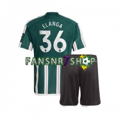 Manchester United fußball trikot Anthony Elanga 36 Kinder Auswärts 2023-2024 Kurzarm