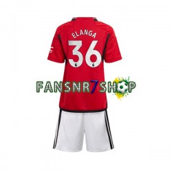 Manchester United fußball trikot Anthony Elanga 36 Kinder Heim 2023-2024 Kurzarm