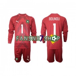 Marokko fußball trikot Yassine Bounou 1 Torhüter Kinder Heim 2022 Langarm