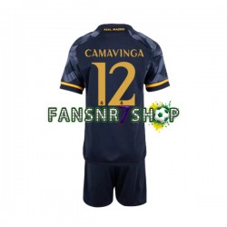 Real Madrid fußball trikot EDUARDO CAMAVINGA 12 Kinder Auswärts 2023-2024 Kurzarm