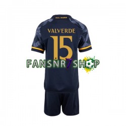 Real Madrid fußball trikot Federico Valverde 15 Kinder Auswärts 2023-2024 Kurzarm