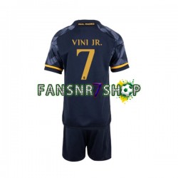 Real Madrid fußball trikot Vinicius Junior 7 Kinder Auswärts 2023-2024 Kurzarm