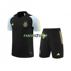 Algerien Trainingsshirt + Kurze Hose Schwarz 2023-2024