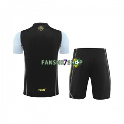 Algerien Trainingsshirt + Kurze Hose Schwarz 2023-2024