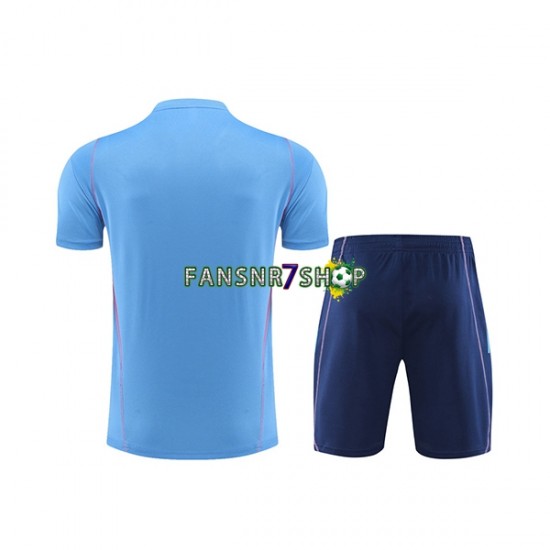 Argentinien Trainingsshirt + Kurze Hose Blau 2023-2024