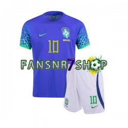 Brasilien fußball trikot WM 2022 Ronaldinho 10 Kinder Auswärts Kurzarm