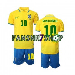 Brasilien fußball trikot WM 2022 Ronaldinho 10 Kinder Heim Kurzarm