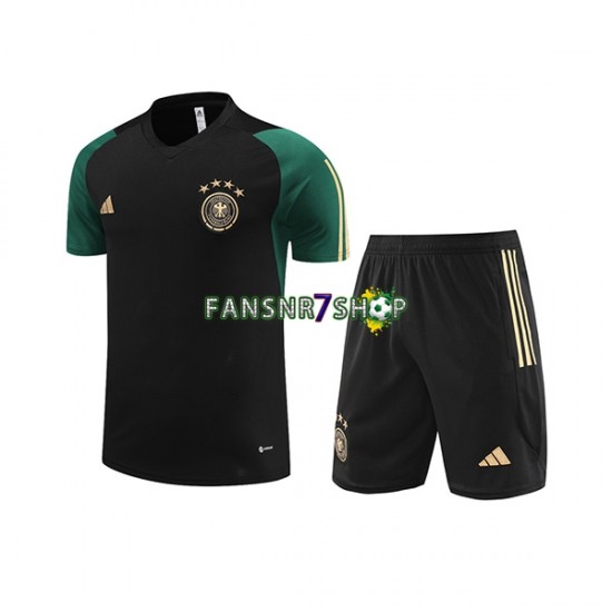 Deutschland Trainingsshirt + Kurze Hose Schwarz 2023-2024