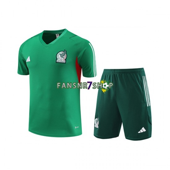 Mexiko Trainingsshirt + Kurze Hose Grün 2023-2024