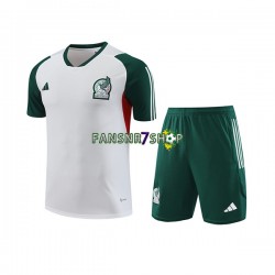 Mexiko Trainingsshirt + Kurze Hose Weiß 2023-2024
