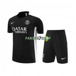 Paris Saint-Germain Trainingsshirt + Kurze Hose Schwarz 2023-2024