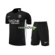 Paris Saint-Germain Trainingsshirt + Kurze Hose Schwarz 2023-2024