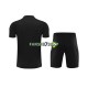 Paris Saint-Germain Trainingsshirt + Kurze Hose Schwarz 2023-2024