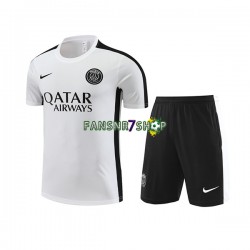 Paris Saint-Germain Trainingsshirt + Kurze Hose Weiß 2023-2024
