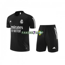 Real Madrid Trainingsshirt + Kurze Hose Schwarz 2023-2024