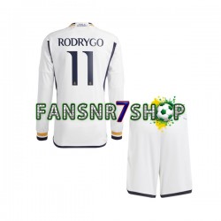 Real Madrid fußball trikot Rodrygo Goes 11 Kinder Heim 2023-2024 Langarm