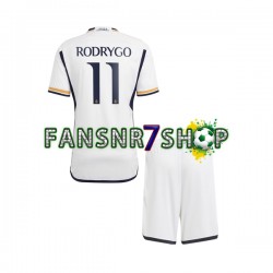 Real Madrid fußball trikot Rodrygo Goes 11 Kinder Heim 2023-2024 Kurzarm