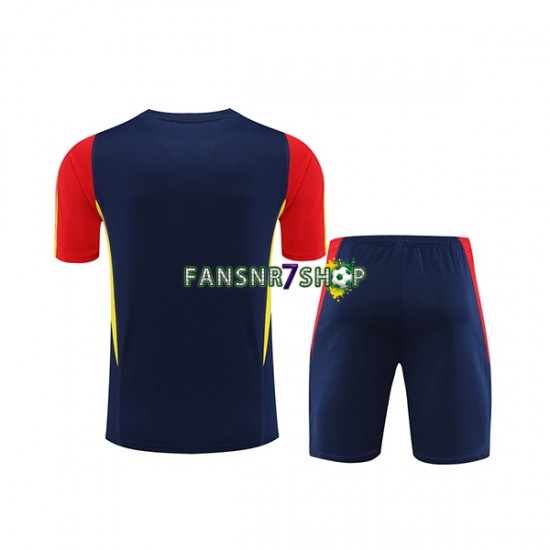 Spanien Trainingsshirt + Kurze Hose Blau 2023-2024