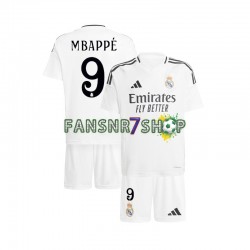Real Madrid fußball trikot Kylian Mbappé 9 Kinder Heim 2024-2025 Kurzarm