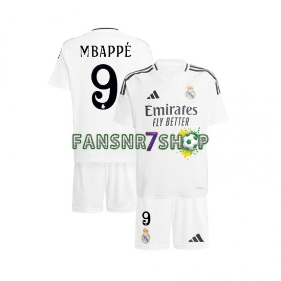 Real Madrid fußball trikot Kylian Mbappé 9 Kinder Heim 2024-2025 Kurzarm