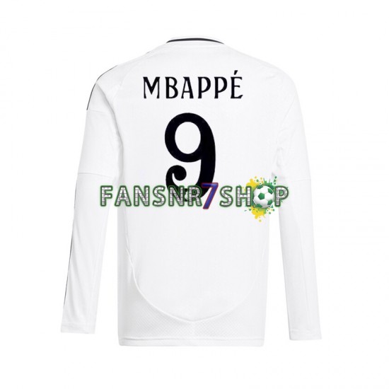 Real Madrid fußball trikot Kylian Mbappé 9 Herren Heim 2024-2025 Langarm