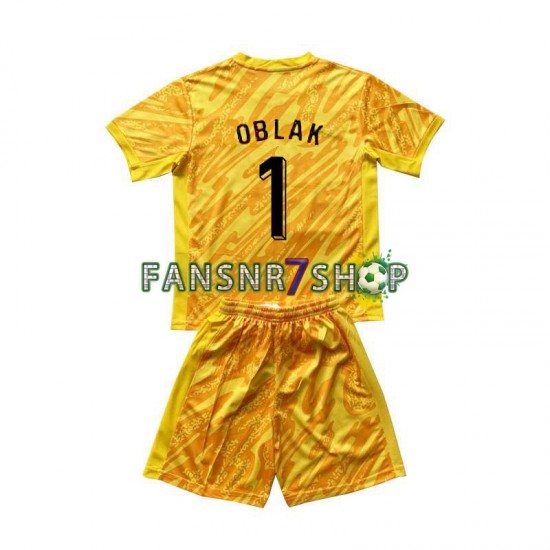 Slowenien fußball trikot Euro 2024 Jan Oblak 1 Torhüter Kinder Heim Kurzarm