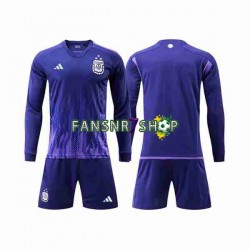 Argentinien fußball trikot WM 2022 3 Stars Kinder Auswärts Langarm