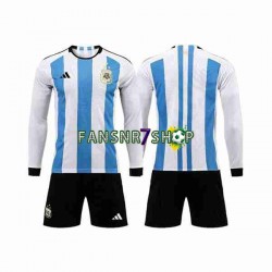 Argentinien fußball trikot WM 2022 3 Stars Kinder Heim Langarm