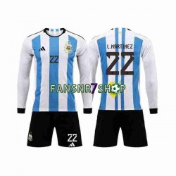 Argentinien fußball trikot WM 2022 3 Stars Lautaro Martinez 22 Kinder Heim Langarm