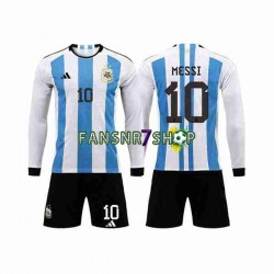 Argentinien fußball trikot WM 2022 3 Stars Lionel Messi 10 Kinder Heim Langarm