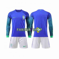Brasilien fußball trikot WM 2022 Kinder Auswärts Langarm