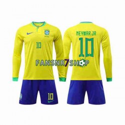 Brasilien fußball trikot WM 2022 Neymar Jr 10 Kinder Heim Langarm