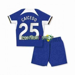 Chelsea fußball trikot Moises Caicedo 25 Kinder Heim 2023-2024 Kurzarm