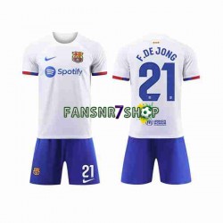 FC Barcelona fußball trikot Frenkie de Jong 21 Kinder Auswärts 2023-2024 Kurzarm