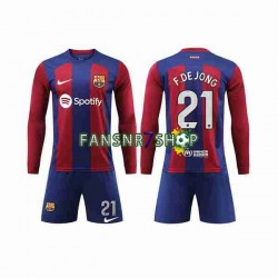 FC Barcelona fußball trikot Frenkie de Jong 21 Kinder Heim 2023-2024 Langarm